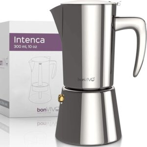Moka Pot 6 Cup 300ml Stainless Steel Espresso Maker Silver